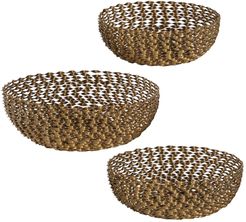 Willow Row Modern Style Round, Twisted Gold Metal Baskets - Set of 3 at Nordstrom Rack