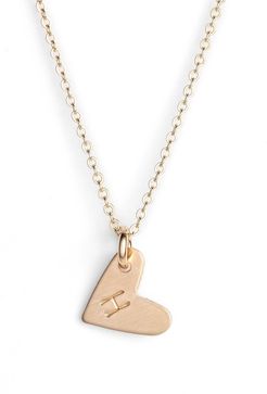 14K-Gold Fill Initial Mini Heart Pendant Necklace