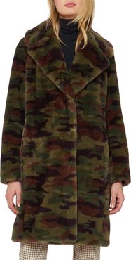 Camo Faux Fur Coat