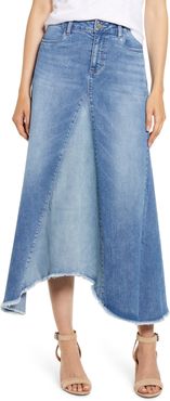 Pieced Denim Midi Skirt