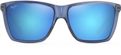 Cruzem 57mm Polarizedplus2 Rectangle Sunglasses - Dark Blue/ Blue Hawaii