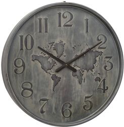 Willow Row 28" Large Industrial Gray Metal Round Wall Clock at Nordstrom Rack