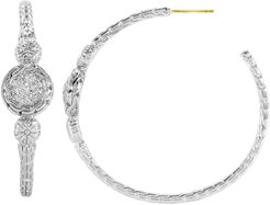 JOHN HARDY Sterling Silver Diamond Carved Chain Hoop Earrings - 0.19 ctw at Nordstrom Rack
