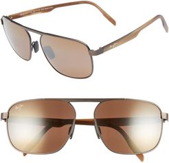 Waihe'E Ridge 60mm Polarized Sunglasses - Brushed Chocolate/ Bronze