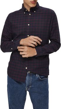 Slim Fit Plaid Flannel Button-Down Shirt
