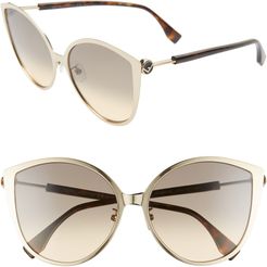 60mm Special Fit Cat Eye Sunglasses - Gold/ Brown Ochre