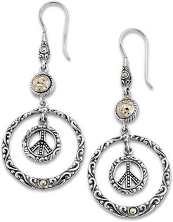 Samuel B Jewelry Sterling Silver & 18K Gold Peace Sign Earrings at Nordstrom Rack