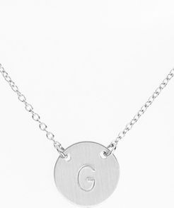 Sterling Silver Initial Disc Necklace