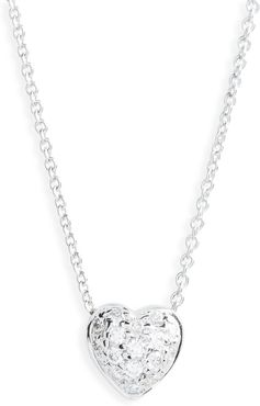 Pave Heart Pendant Necklace