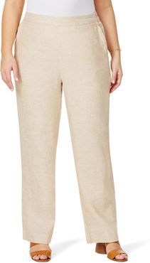 Plus Size Women's Foxcroft Pull-On Linen Pants