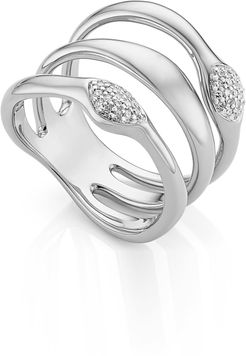 MONICA VINADER Sterling Silver Nura Teardrop Multi Band Diamond Ring - 0.110 ctw at Nordstrom Rack