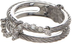 ALOR 18K White Gold & Cable Diamond Ring - 0.28 ctw - Size 7 at Nordstrom Rack