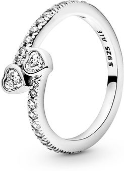 Two Sparkling Hearts Ring