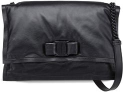 Viva Puffy Calfskin Leather Shoulder Bag - Black