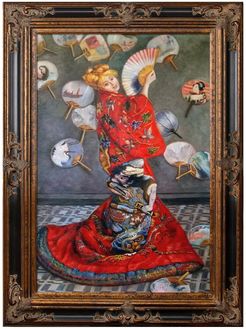 Overstock Art La Japonaise (Camille Monet in Japanese Costume) - Framed Oil Reproduction of an Original Painting by Claude Monet