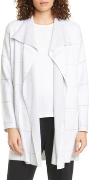 Eileen Fisher Windowpane Check Double Knit Cardigan at Nordstrom Rack