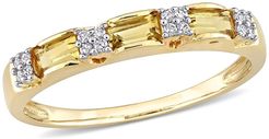 Delmar 10K Yellow Gold Citrine & Diamond Eternity Ring - 0.07 ctw at Nordstrom Rack