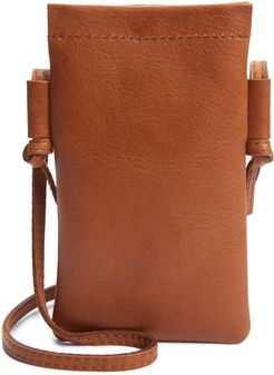 The Smartphone Leather Crossbody Bag - Brown