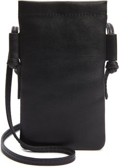 The Smartphone Leather Crossbody Bag - Black