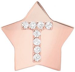 Star-Framed Diamond Initial Earring