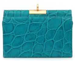 Luxy Leather Clutch - Blue/green
