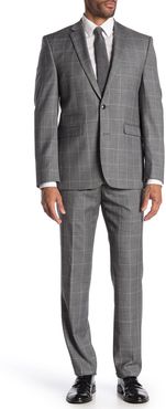 Vince Camuto Medium Grey Plaid Slim Fit 2-Piece Suit at Nordstrom Rack