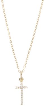 Silver Mama 14K Gold Plated Sterling Silver Pave Swarovski Crystal Accented Cross Pendant Necklace at Nordstrom Rack