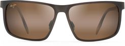 Wana 61mm Polarizedplus2 Rectangle Sunglasses - Brushed Chocolate/ Hcl Bronze