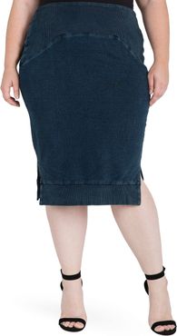 Plus Size Women's Standards & Practices Kelly Side Slit Knit Pencil Skirt