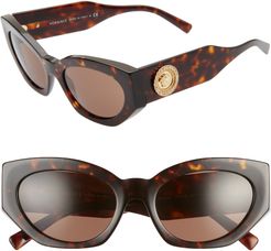 54mm Cat Eye Sunglasses - Havana/ Brown Solid