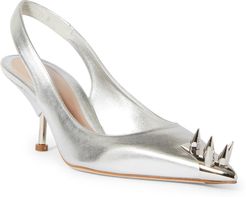 Spike Pointed Toe Slingback Pump