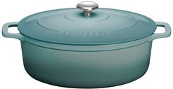 French Home Chasseur French 5.3-Quart Enameled Cast Iron Oval Dutch Oven - Quartz Blue at Nordstrom Rack