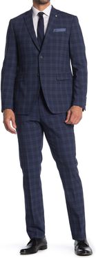 Original Penguin Medium Blue Plaid Two Button Notch Lapel Suit at Nordstrom Rack