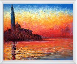 Overstock Art San Giorgio Maggiore by Twilight Framed Oil Reproduction of an Original Painting by Claude Monet - 26"x22" at Nord
