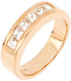Bony Levy Katherine 18K Rose Gold Channel Set Princess Cut Diamond Band Ring - Size 6.5 at Nordstrom Rack