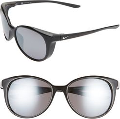 Essence 50mm Cat Eye Sunglasses - Black/ Silver Flash