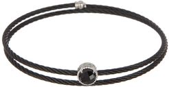 ALOR 14K White Gold & Black Onyx Black Cable Coil Bracelet at Nordstrom Rack