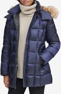 Andrew Marc Maddy Quilted Faux Fur Trim Hooded Puffer Jacket at Nordstrom Rack