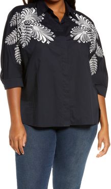 Plus Size Women's Marina Rinaldi Balzare Embroidered Blouse