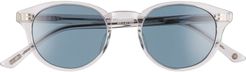 Spencer 48mm Polarized Round Sunglasses - Smoke Grey/ Blue