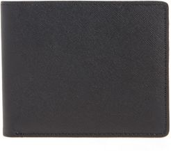 Saffiano Leather Slim Billfold Wallet - Black