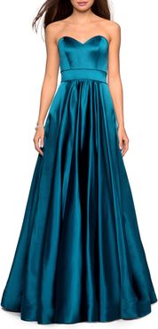 Strapless Satin Ballgown