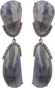 ADORNIA Fine Organic Sapphire Cut Drop Earrings with Diamond Rim - 0.3 ctw at Nordstrom Rack