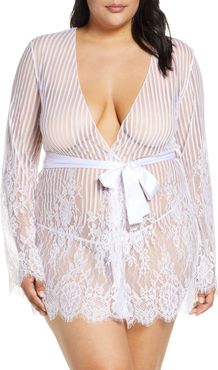 Plus Size Women's Oh La La Cheri Luna Stripe Eyelash Lace Wrap