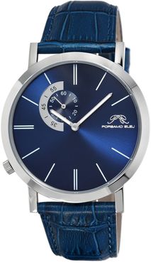 Porsamo Bleu Men's Parker Leather Strap Watch, 42mm at Nordstrom Rack