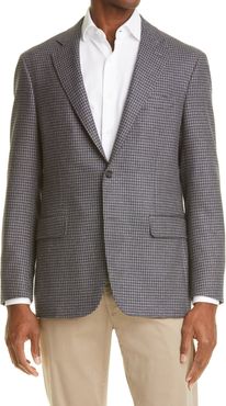 Big & Tall Canali Kei Classic Fit Houndstooth Wool & Silk Sport Coat