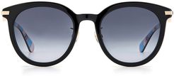 Keesey 53mm Gradient Cat Eye Sunglasses - Black/ Grey Shaded