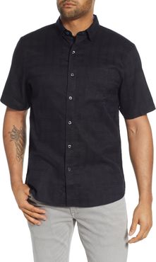 Costa Capri Classic Fit Short Sleeve Linen Blend Button-Up Shirt