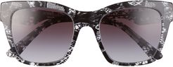 53mm Gradient Cat Eye Sunglasses - Black Lace/ Grey Gradient