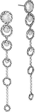 Classic Chain Hammered Long Drop Earrings